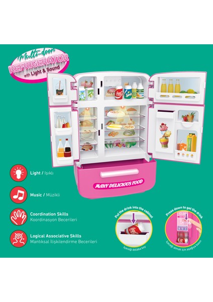 Işıklı ve Sesli Çok Kapılı Buzdolabı Eğitici Rol Yapma Oyuncağı indirimleri