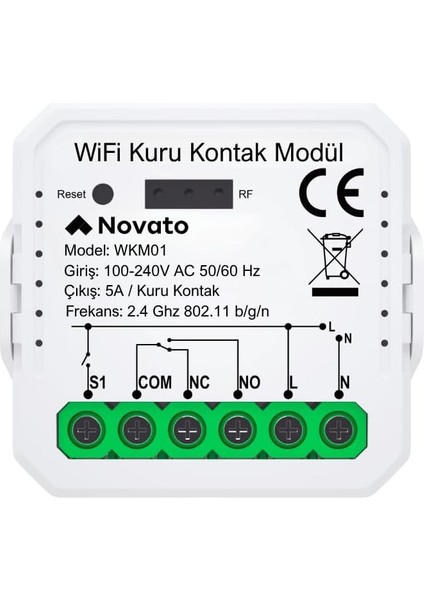 Kuru Kontak Modül - Com No Nc (, Smart Life Uyumlu)