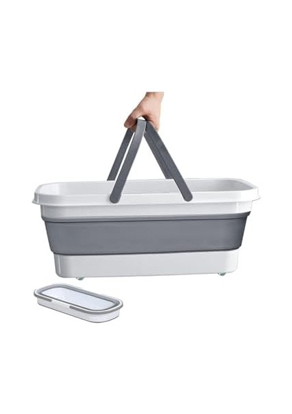 Tekerlekli Büyük Katlanabilir Çamaşır Sepeti Paspas Kovası | Katlanır Kova 25 x 57 cm modelleri