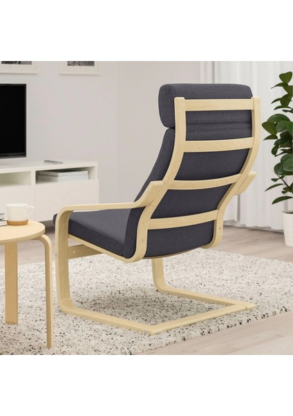 Poang Sallanan Koltuk Skiftebo Koyu Gri Huş Yüksek Arkalıklı fırsatları