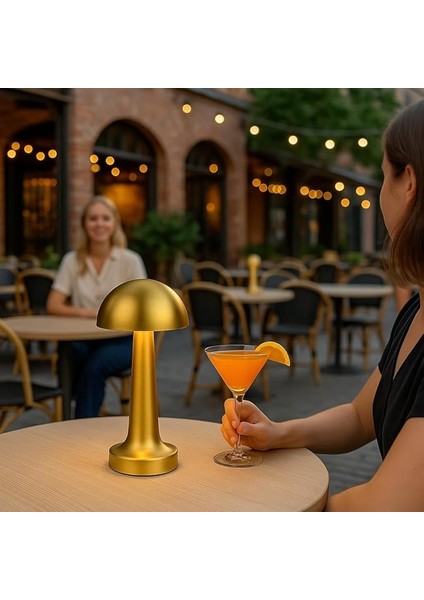 Gold Şarjlı Dokunmatik Masa Lambası - LED Işıklı, 3 Renk Seçeneği, Taşınabilir ve USB Şarjlı, Şık ve Kompakt Tasarım, Yatak Odası, Çalışma Masası, Kafe ve Restoran Kullanımı Için fırsatları