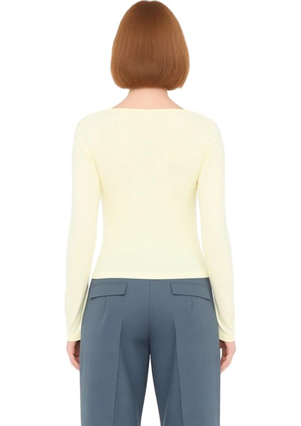 Kadın V Yaka Büzgülü Uzun Kollu Vücuda Oturan Örme Bluz Kaliteli Şık Rahat Modern Zarif Günlük modelleri