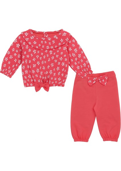 Çiçek Desenli Fiyonk Detaylı Kız Çocuk Takım fiyatları
