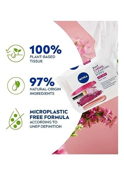 Nıvea 3'ü1 Arada Nazik Makyaj Temizleme Mendilleri (25 Adet),kuru Ciltler,yüz ve Göz Için,suya Dayanıklı Maskara ve Makyaj Temizleme fiyatları