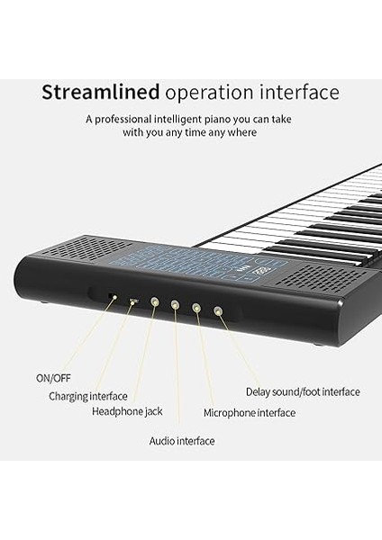 Edilebilir Piyano, LED Elektronik El Rulosu Şarj Edilebilir 88 Tuş modelleri