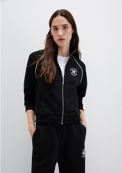 Biye Detaylı Fermuarlı Siyah Sweatshirt 1S10365-900 fiyatları