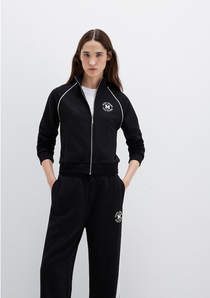 Biye Detaylı Fermuarlı Siyah Sweatshirt 1S10365-900 modelleri