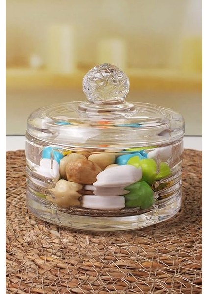 Lüx Kristal Kapaklı Cam Şekerlik & Cam Lokumluk, Kesme Cam Lüx Şekerlik 10CM*10.5CM - (4 Model) (06648) modelleri