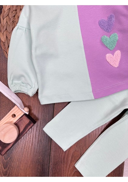 Pamuklu Kalp Desenli 2li Kız Bebek Takım fırsatları