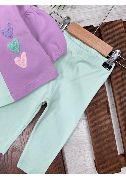 Pamuklu Kalp Desenli 2li Kız Bebek Takım indirimleri