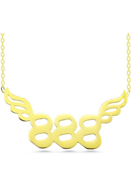 Gümüş Gold 888 Melek Sayısı Kadın Kolye