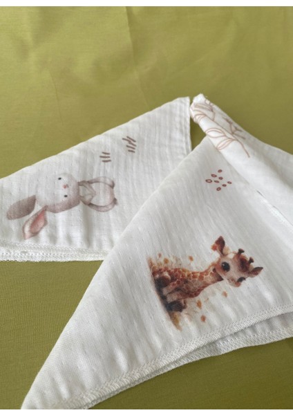 3' Lü Set Desenli Müslin Bebek Ağız Mendili %100 Pamuk 20 x 20 cm indirimleri