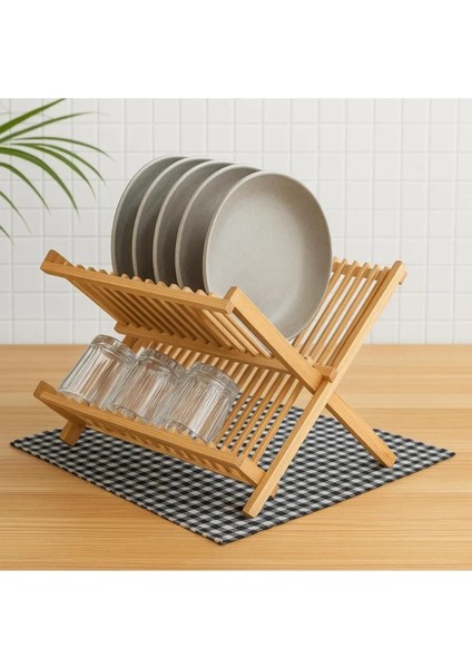 Bambu Tezgah Üstü Organizer – 43x34 cm Doğal Bulaşıklık ve Mutfak Düzenleyici fiyatları