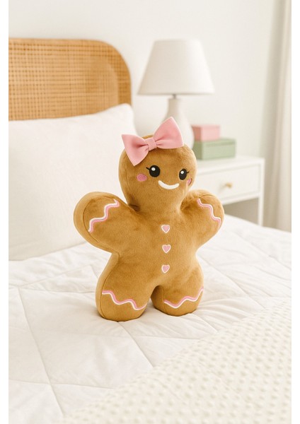 Kurabiye Kız Peluş Yastık, Uyku Arkadaşı Peluş, Yılbaşı Tay Tüyü Kumaş Kurabiye Adam 32 cm fiyatları