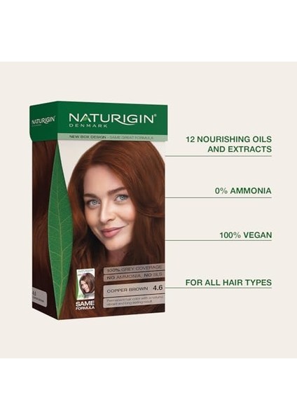 Naturigin Organik Içerikli Saç Boyası 4.6 Bakır Kahverengi