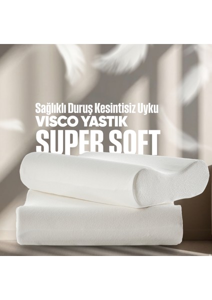 Çift Taraflı Visko Boyun Destek Yastığı - Ortopedik Anti Stres Visco Yastık - Süper Soft