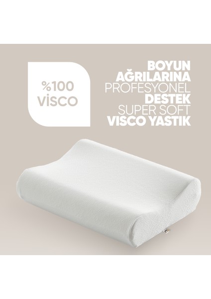 Çift Taraflı Visko Boyun Destek Yastığı - Ortopedik Anti Stres Visco Yastık - Süper Soft modelleri