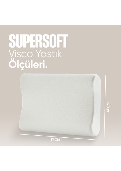 Çift Taraflı Visko Boyun Destek Yastığı - Ortopedik Anti Stres Visco Yastık - Süper Soft