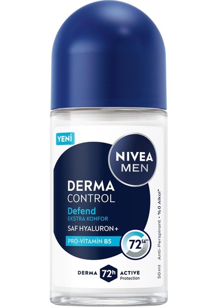 Nıvea Men Erkek Roll On Deodorant Derma Control Defend 50 Ml, 72 Saat Anti Perspirant Koruma, Tahrişe Karşı Koruma,hyaluronik Asit, Pro Vitamin B5,alkolsüz Formül modelleri