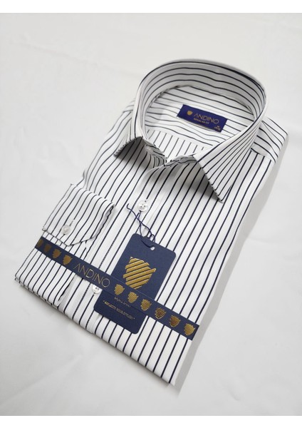 Regularfit Siyah Çizgili Erkek Gömlek Likralı Esnek Kumaş Yaka Alttan Düğmeli AR0720711-03 indirimleri