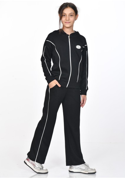 Liora Kapüşonlu Kız Çocuk Eşofman Takımı Siyah fırsatları