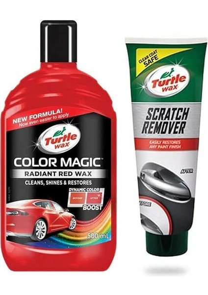 Turtle Wax Renkli Cila Kırmızı + Ince Çizik Giderici Pasta 100 ml