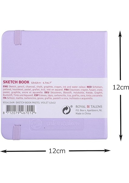 Art Creation Eskiz Defteri 80 Yaprak, 12 x 12 Cm, Pastel Mor modelleri