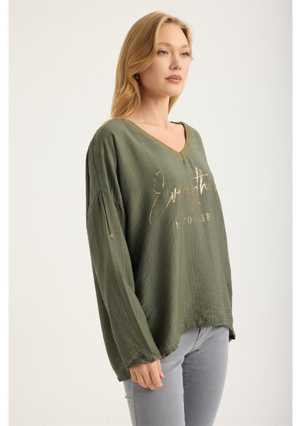 Simli V Yaka Bluz modelleri