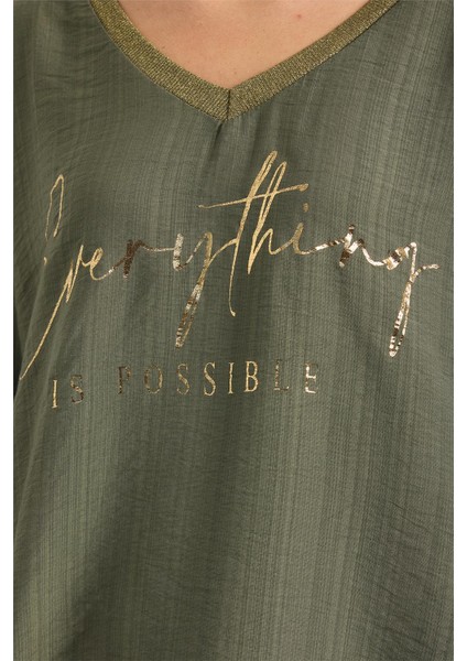 Simli V Yaka Bluz fırsatları