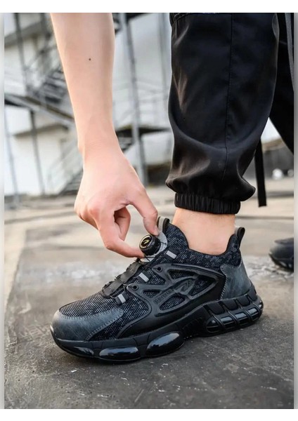 Otomatik Bağcıklı Burun Korumalı Iş Ayakkabısı Ortopedik Delinmeye Dirençli