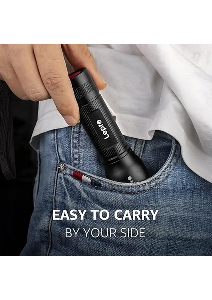 LED El Feneri LE2000 Ultra Parlak LED El Feneri 5 Modlu, Yakınlaştırılabilir Kamp El Lambası, Su Geçirmez El Feneri, Kamp, Dış Mekan, Doğa Yürüyüşü, Balık Tutma, Hediye (2'li Paket) fırsatları