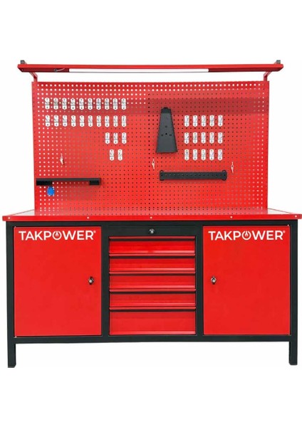 TTR4411 2 Metre Takım Tezgahı 5 Çekmeceli 2 Dolaplı