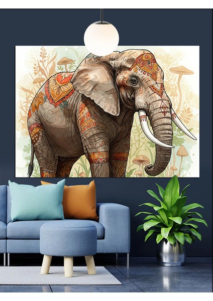 Afrikalı Fil Portresi Dekoratif Kanvas - Mdf Ahşap Tablo fırsatları