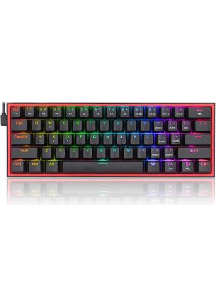 Redragon K617-RGB 16,8 Milyon Rgb Aydınlatma, Red Switch Fizz%60 Q Türkçe Kablolu Mekanik Oyuncu Klavyesi Siyah