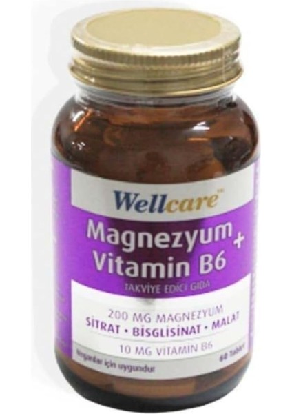 Wellcare Magnezyum B6 Vt 200/10MG 60 Tb.