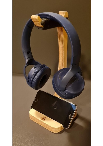 Devewood Ahşap Telefon Tutuculu Kulakık Standı