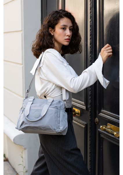 Sanmorris Glc Gold Detaylı 3 Bölmeli Omuz ve Çapraz Çanta