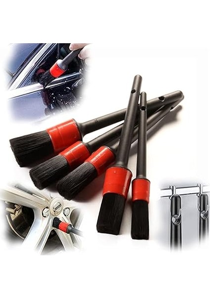 Araç Detay Fırçası, Otomobil Detay Fırçası Seti, Araba Detay Fırçası (5'li Paket), Tekerleklerin, Motorların, Iç Mekanın, Amblemlerin, Iç ve Dış Yüzeylerin, Havalandırma Deliklerinin Temizlenmesi Için modelleri