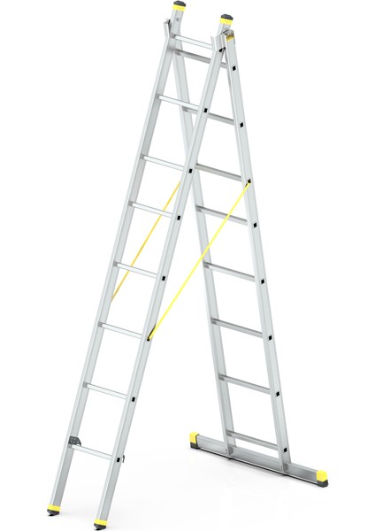 - Skybest 2x8 Basamaklı Iki Parçalı Çok Amaçlı Alüminyum Merdiven