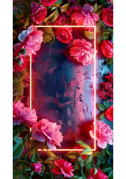 Neon Tonlar ve Güllerin Uyumu 1 :) Ev Duvar Salon Güzellik Salonu Ofis Dükkan Dekarasyon Kanvas Tablo fiyatları