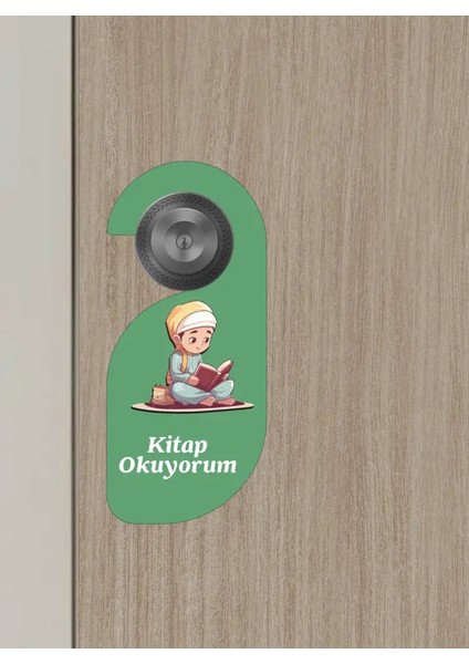 Kitap Okuyorum. Erkek Kapı Askısı Kapı Uyarı Levhası modelleri