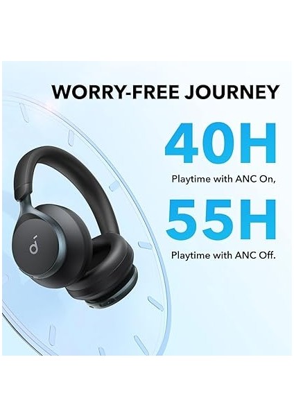 By Anker Space One Aktif Gürültü Önleyici Kulaklık 2 Kat Daha Güçlü Insan Sesi Azaltma 40 Saat Anc Çalma Süresi Uygulama Kontrolü Ldac Rahat Uyum Net Aramalar Bluetooth 5.3 Siyah indirimleri