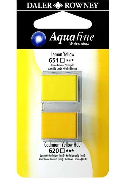 Aquafine 1/2 Tablet Sulu Boya 2'li Set Lemon Yellow / Cadmıum Yellow Hue