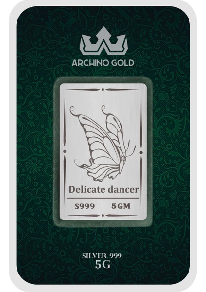 Renklerin ve Hafifliğin Ruhunu Taşıyan Kelebek Temalı Hediyelik 5 Gram 999 Ayar Gümüş KÜLÇESI-752