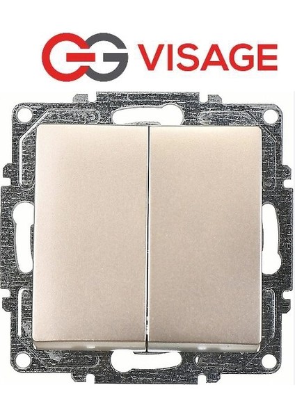 Visage Ambiance Metalik Bej Komütatör Anahtar Çerçevesiz - Priz ve Anahtar Için Uyumlu Çerçeve