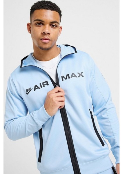 Nsw Clup Air Max Hoodie Erkek Mavi Spor Ceket