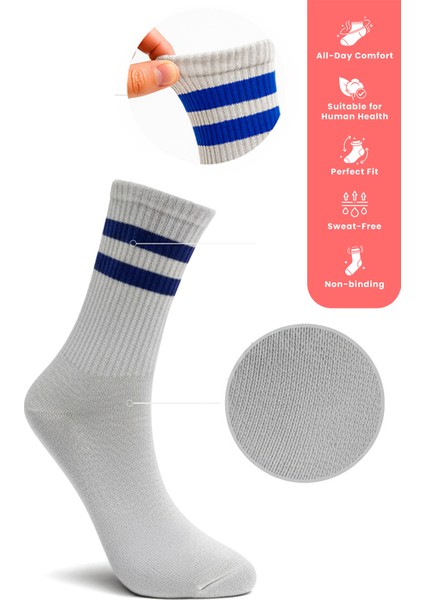 3'lü Pamuk Erkek Tenis Çorap Seti - Çizgili Desenli Tenis Çorap fiyatları