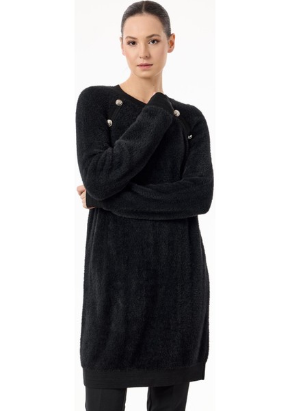 21586 Reglan Kollu Düğme Detaylı Mink Tunik fiyatları