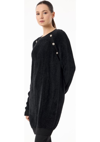 21586 Reglan Kollu Düğme Detaylı Mink Tunik modelleri