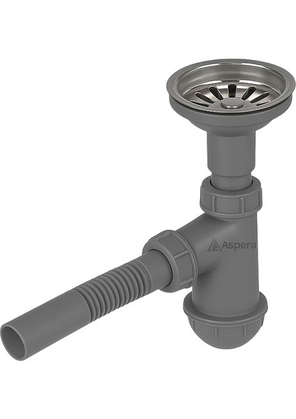 Gri Evye Sifonu – Koku Önleyici ve Temizlenebilir Lavabo Altı Kovası, Dayanıklı ve Şık Tasarım, Kolay Montaj